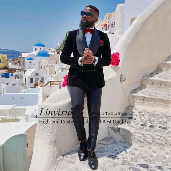 men's suits & blazers fashion black velvet men suit wedding blazer shawl lapel groom wear tuxedo 2 piece set double breasted costume ho, White;black
men's suits & blazers fashion black velvet men suit wedding blazer shawl lapel groom wear tuxedo 2 piece set double breasted costume ho, White;black