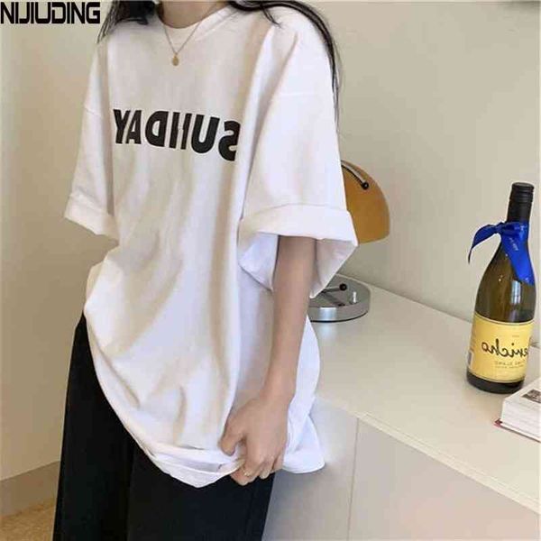 summer short sleeve printed letter t-shirts for women o-neck pullver female casual sunday loose t shirts 210514, White
summer short sleeve printed letter t-shirts for women o-neck pullver female casual sunday loose t shirts 210514, White