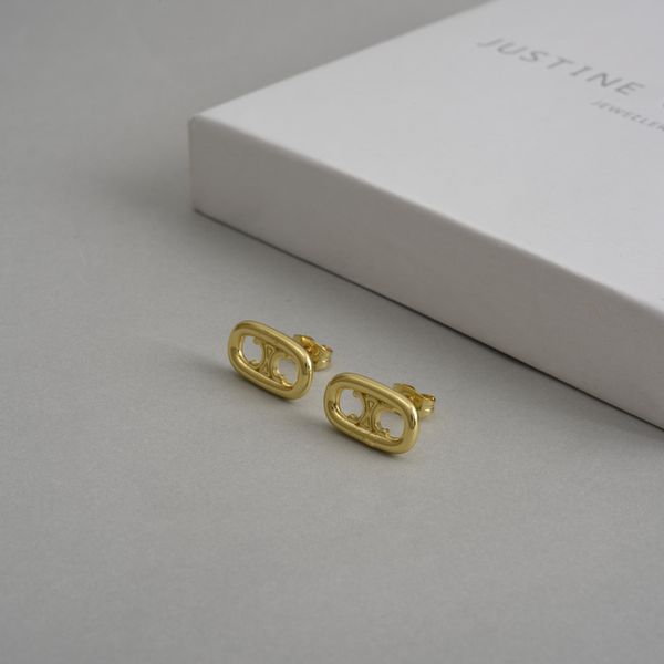 design jewelry oval earrings, earrings plated with gold arc oval stud earrings, Golden
design jewelry oval earrings, earrings plated with gold arc oval stud earrings, Golden