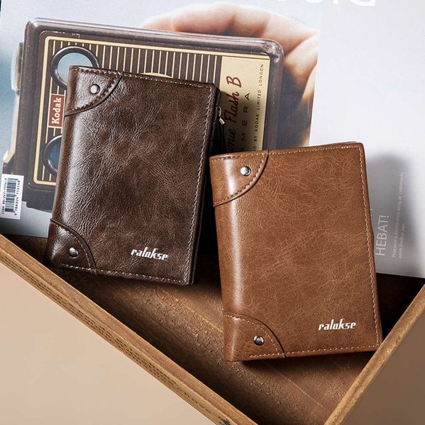 the wallet ralokse oil wax crazy horse skin two color pu material men's handbag wallet silver bag, Black
the wallet ralokse oil wax crazy horse skin two color pu material men's handbag wallet silver bag, Black