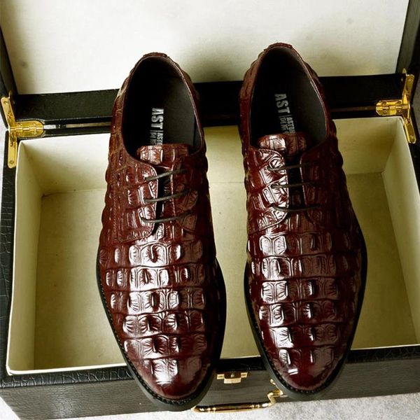 dress shoes awelife men genuine leather crocodile formal classic style burgundy mens wedding lace up pointed toe oxford, Black
dress shoes awelife men genuine leather crocodile formal classic style burgundy mens wedding lace up pointed toe oxford, Black