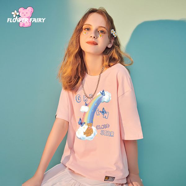 women's blouses & shirts rose bear short sleeve korean loose superior cotton half 2021 print female shirt summer, White
women's blouses & shirts rose bear short sleeve korean loose superior cotton half 2021 print female shirt summer, White