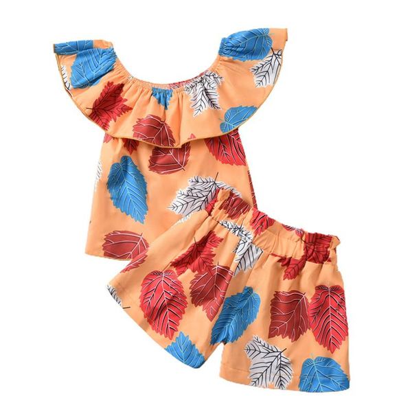 clothing sets 1-5 years kids girls fashion 2-piece outfit set off shoulder maple print shorts for children summer, White
clothing sets 1-5 years kids girls fashion 2-piece outfit set off shoulder maple print shorts for children summer, White