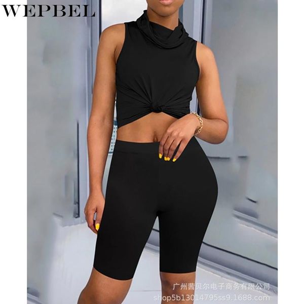 women's tracksuits wepbel solid color slim fit sports suit summer sleeveless turtleneck short vest + high waist pencil shorts, Gray
women's tracksuits wepbel solid color slim fit sports suit summer sleeveless turtleneck short vest + high waist pencil shorts, Gray