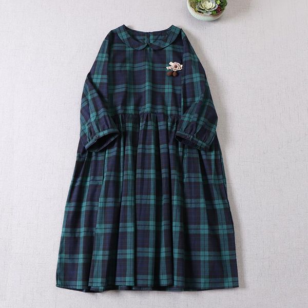 japanese female doll cotton dress green spring long sleeve casual dresses, Black;gray
japanese female doll cotton dress green spring long sleeve casual dresses, Black;gray