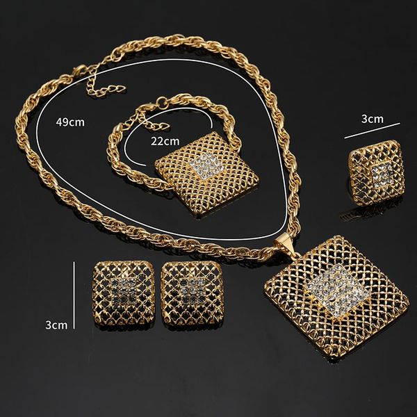 earrings & necklace noble gold bridal jewelry set wholesale nigerian wedding woman accessories fashion african, Silver
earrings & necklace noble gold bridal jewelry set wholesale nigerian wedding woman accessories fashion african, Silver