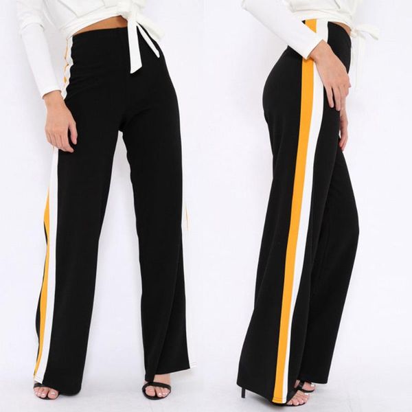 women's jumpsuits & rompers fashion women high waist wide leg striped trousers ladies pants, Black;white
women's jumpsuits & rompers fashion women high waist wide leg striped trousers ladies pants, Black;white