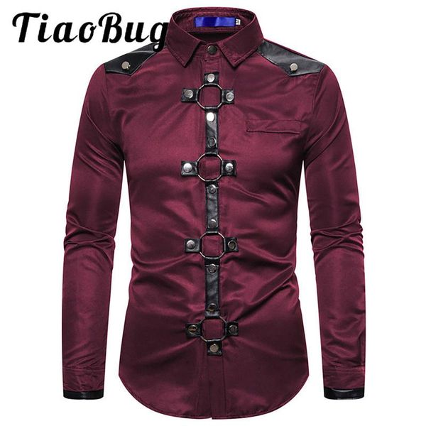 men's casual shirts men streetwear t punk gothic o ring rivet decor long sleeve shirt man rock concert stage performance clubwear costu, White;black
men's casual shirts men streetwear t punk gothic o ring rivet decor long sleeve shirt man rock concert stage performance clubwear costu, White;black