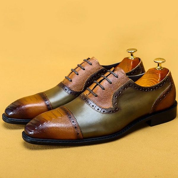 dress shoes plus size vintage genuine leather formal semi brogues pointed toe men's wedding party oxfords for gentlemen as367, Black
dress shoes plus size vintage genuine leather formal semi brogues pointed toe men's wedding party oxfords for gentlemen as367, Black