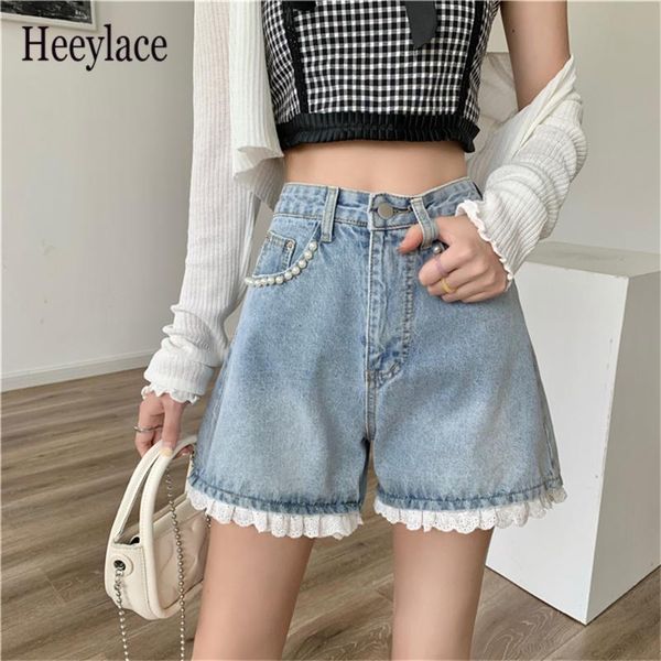 women's shorts 2021 pearl lace straight loose wide leg denim casual girls fashion high waist chic cowboy korean short jeans, White;black
women's shorts 2021 pearl lace straight loose wide leg denim casual girls fashion high waist chic cowboy korean short jeans, White;black