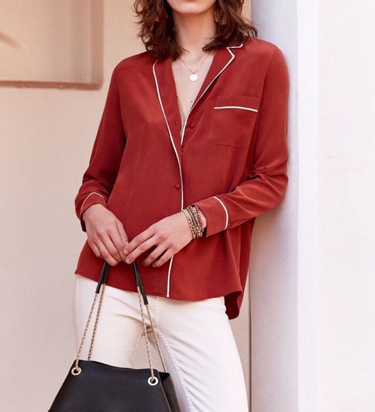 shirt classic pajamas style 100% silk casual fashion long-sleeved suit collar blouse women nd8i, White
shirt classic pajamas style 100% silk casual fashion long-sleeved suit collar blouse women nd8i, White