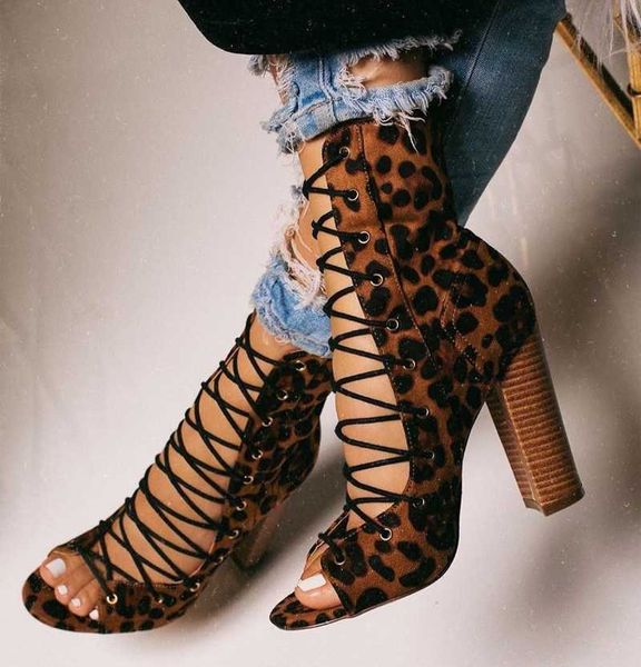boots rubber sole suede square heel lace-up fish mouth ladies sandals leopard cross thin strap roman high-heeled hollow, Black
boots rubber sole suede square heel lace-up fish mouth ladies sandals leopard cross thin strap roman high-heeled hollow, Black