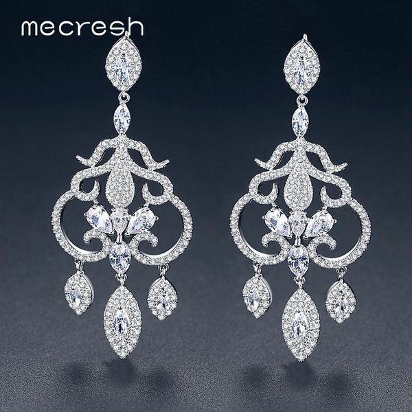 mecresh brand design bridal chandelier long dangle earrings 2021 white gold color cz wedding party for women meh1074, Silver
mecresh brand design bridal chandelier long dangle earrings 2021 white gold color cz wedding party for women meh1074, Silver
