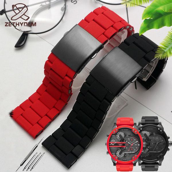 watch bands 28mm silicone waterproof bracelet strap mens watchband dz7396/dz7370/dz428 rubber and stainless, Black;brown
watch bands 28mm silicone waterproof bracelet strap mens watchband dz7396/dz7370/dz428 rubber and stainless, Black;brown