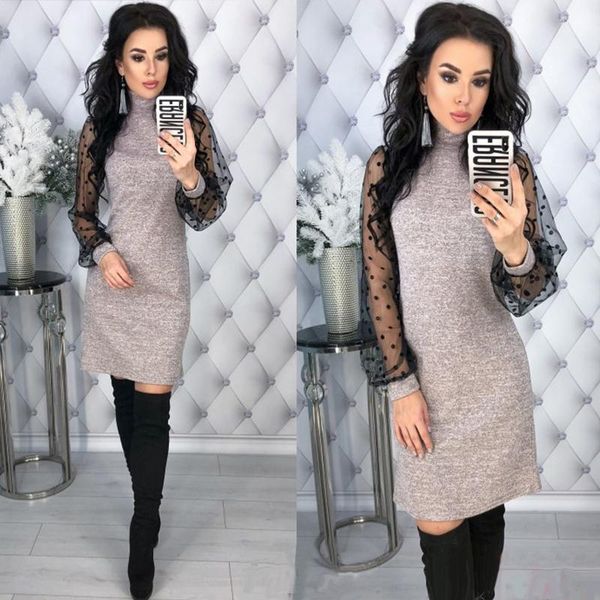 spring women vintage lace patchwork straight dress elegant long sleeve mini dresses casual office lady, Black;gray
spring women vintage lace patchwork straight dress elegant long sleeve mini dresses casual office lady, Black;gray