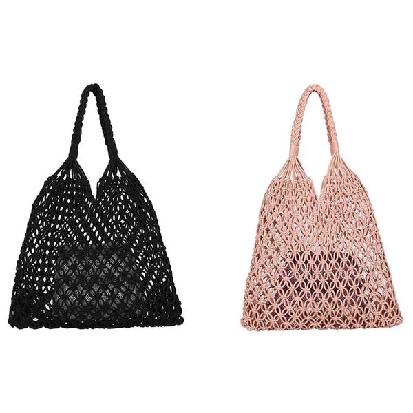 cross body 2 pcs handbag fishing net woven bag holiday beach retro hand-woven shoulder bohemian casual black & pink
cross body 2 pcs handbag fishing net woven bag holiday beach retro hand-woven shoulder bohemian casual black & pink