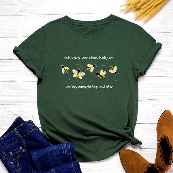 women's t-shirt tshirt plus size funny bee print t shirt summer 100%cotton women o-neck short sleeve soft tees casual green, White
women's t-shirt tshirt plus size funny bee print t shirt summer 100%cotton women o-neck short sleeve soft tees casual green, White
