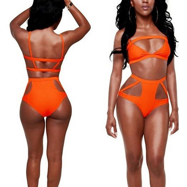 women's swimwear s black women vintage bandage bikinis high waist female hollow out swimsuit maillot bathing suits, White;black
women's swimwear s black women vintage bandage bikinis high waist female hollow out swimsuit maillot bathing suits, White;black