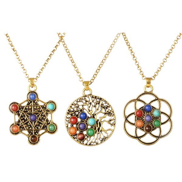 new 7 chakras pendulum necklaces colorful natural stone tree of life pendant necklaces women yoga jewelry, Silver
new 7 chakras pendulum necklaces colorful natural stone tree of life pendant necklaces women yoga jewelry, Silver