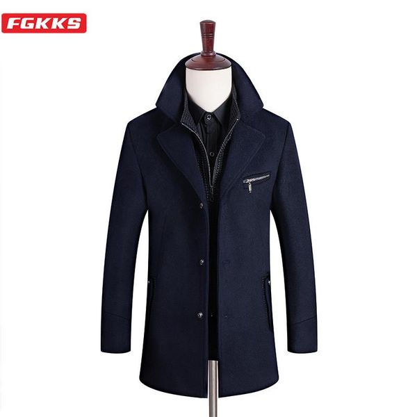 men's wool & blends fgkks winter men blend coats lapel thicken overcoat brand clothing business wild coat male, Black
men's wool & blends fgkks winter men blend coats lapel thicken overcoat brand clothing business wild coat male, Black