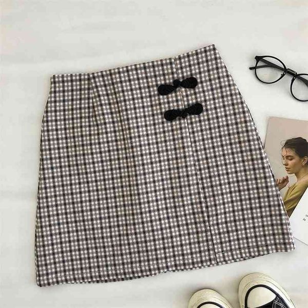 spring autumn women's skirts retro national style disc buckle plaid slim high-waisted a-line female gx514 210507, Black
spring autumn women's skirts retro national style disc buckle plaid slim high-waisted a-line female gx514 210507, Black