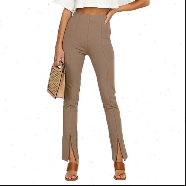 casual womens pant high waisted split ankle length pencil pants khaki black women fall fashion drop, Black;white
casual womens pant high waisted split ankle length pencil pants khaki black women fall fashion drop, Black;white