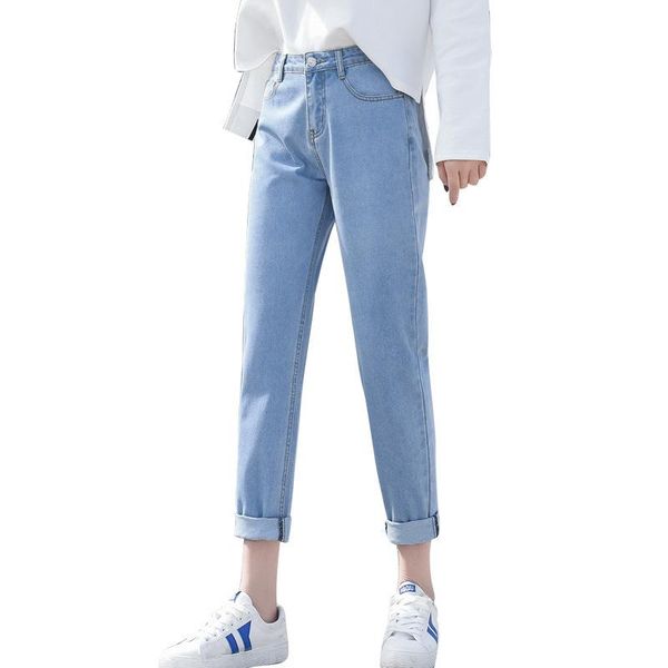 women's jeans 2021 college style loose streetwear female summer autumn boyfriend straight ankle length denim pants, Blue
women's jeans 2021 college style loose streetwear female summer autumn boyfriend straight ankle length denim pants, Blue