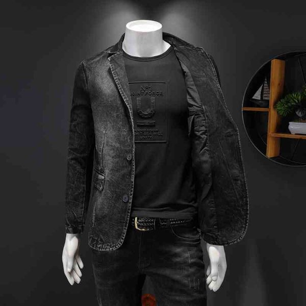 downs men's cotton pocket casual gray spring and autumn slim fit denim suit jacket, Black
downs men's cotton pocket casual gray spring and autumn slim fit denim suit jacket, Black