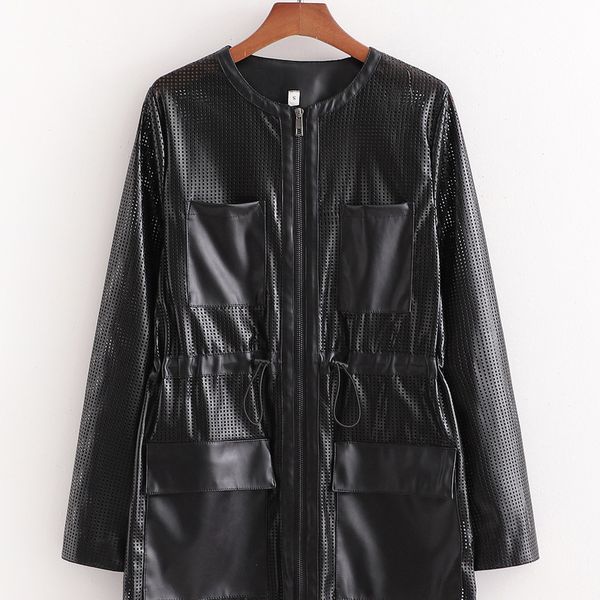 women's jackets xd 3190- autumn europe and the united states hunting type hollow out leather jacket female coat bjtp, Black;brown
women's jackets xd 3190- autumn europe and the united states hunting type hollow out leather jacket female coat bjtp, Black;brown