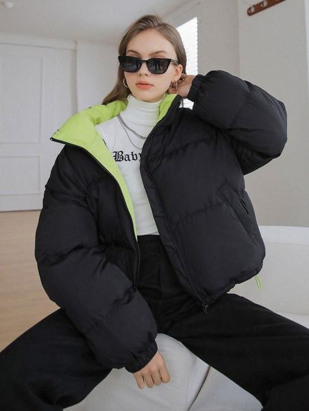 coldbreak contrast panel drawstring hem slant pocket puffer coat m0yq#, Black
coldbreak contrast panel drawstring hem slant pocket puffer coat m0yq#, Black