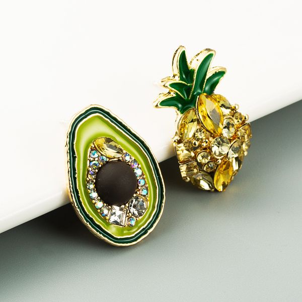 s925 silver asymmetric pineapple avocado cute wind earrings korea east gate same women's fashion, Golden
s925 silver asymmetric pineapple avocado cute wind earrings korea east gate same women's fashion, Golden