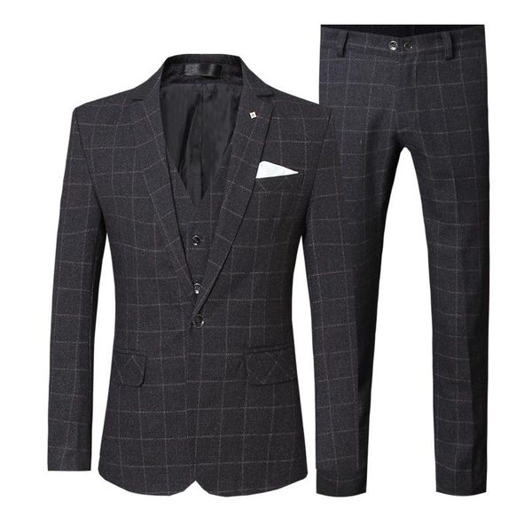 men's suits & blazers fashion black plaid designs lapel men suit tailor made groom wedding 3 piece man blazer (jacket+pants+vest) s-5xl, White;black
men's suits & blazers fashion black plaid designs lapel men suit tailor made groom wedding 3 piece man blazer (jacket+pants+vest) s-5xl, White;black