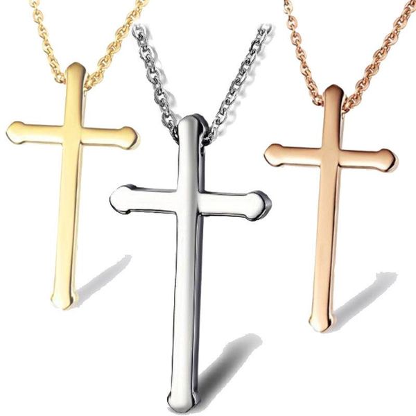 pendant necklaces christian cross necklace stainless steel link chain rose gold color for men and women, Silver
pendant necklaces christian cross necklace stainless steel link chain rose gold color for men and women, Silver