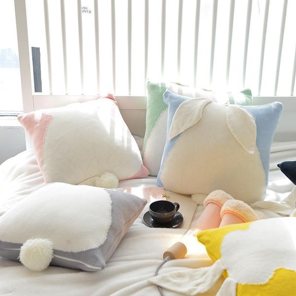 pillow case cute cartoon cover with plush tail and ears 6 color sofa throw bedside car home decoration 45x45
pillow case cute cartoon cover with plush tail and ears 6 color sofa throw bedside car home decoration 45x45