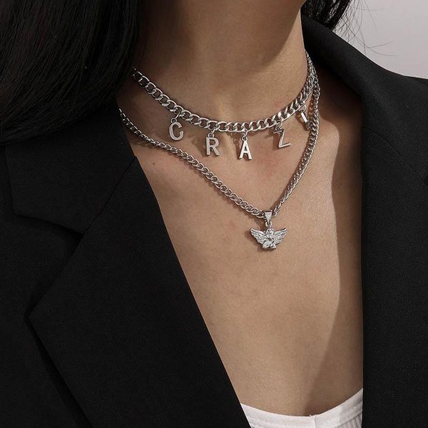 pendant necklaces vintage punk thick chains letters angel necklace for women fashion double layers geometric choker jewelry gift, Silver
pendant necklaces vintage punk thick chains letters angel necklace for women fashion double layers geometric choker jewelry gift, Silver