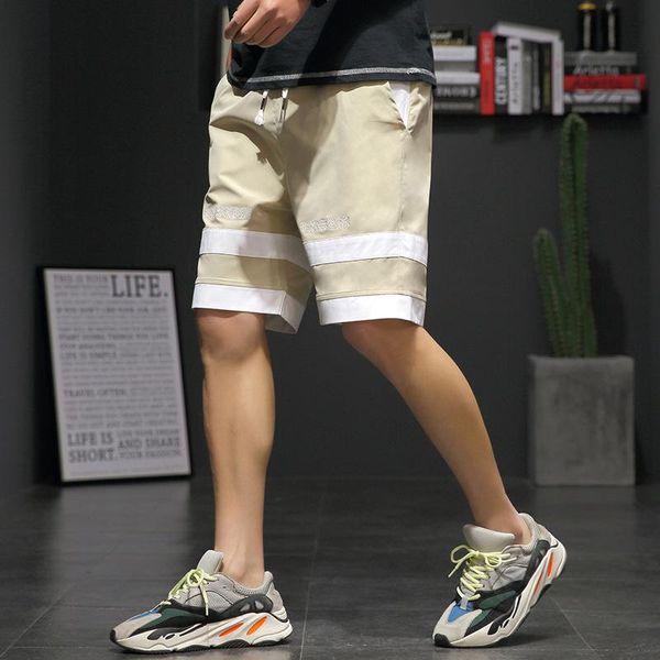 men's shorts 2021 summer loose casual five tide cards tooling youth beach pants, White;black
men's shorts 2021 summer loose casual five tide cards tooling youth beach pants, White;black