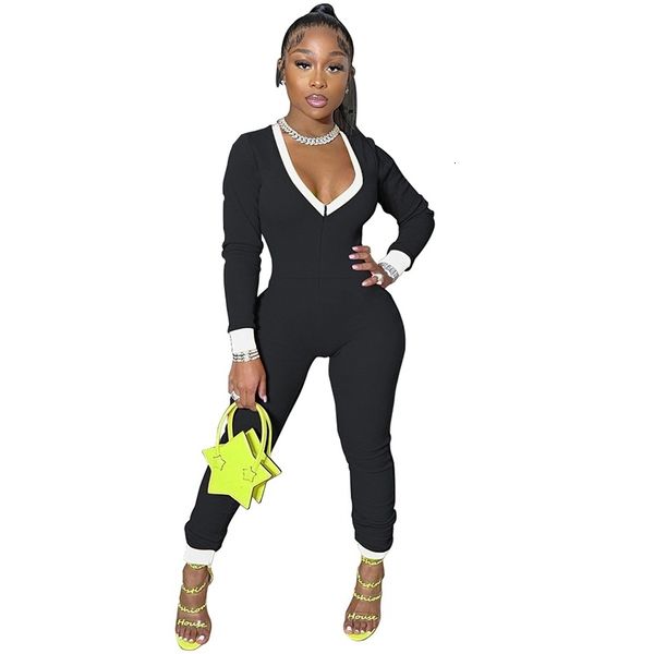 women's jumpsuits & rompers streetwear casual womens long sleeve patchwork elastic tight bodycon overalls for women weh, Black;white
women's jumpsuits & rompers streetwear casual womens long sleeve patchwork elastic tight bodycon overalls for women weh, Black;white