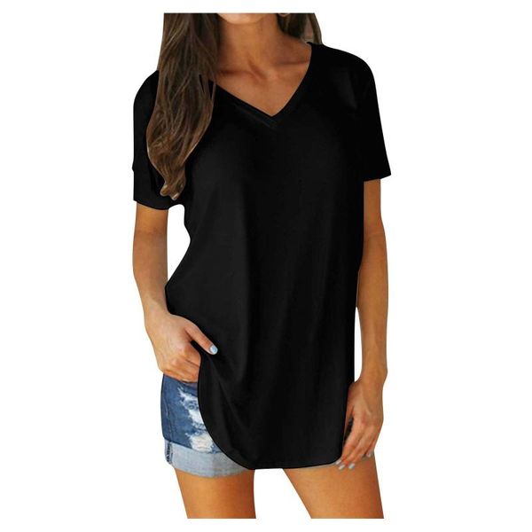 women's blouses & shirts blouse v-neck short sleeves loose pullover tunics solid color casual shirt harajuku and chemise femme, White
women's blouses & shirts blouse v-neck short sleeves loose pullover tunics solid color casual shirt harajuku and chemise femme, White