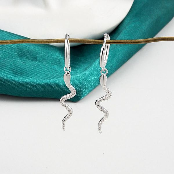 hoop & huggie binmonray 925 sterling silver snake-shaped animal pendant earrings for women punk fashion retro jewelry gift 2021, Golden;silver 
hoop & huggie binmonray 925 sterling silver snake-shaped animal pendant earrings for women punk fashion retro jewelry gift 2021, Golden;silver