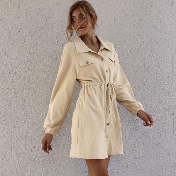 casual dresses women 2021 autumn dress fashion long sleeve simple double pockets breasted belt shirt solid mini, Black;gray
casual dresses women 2021 autumn dress fashion long sleeve simple double pockets breasted belt shirt solid mini, Black;gray