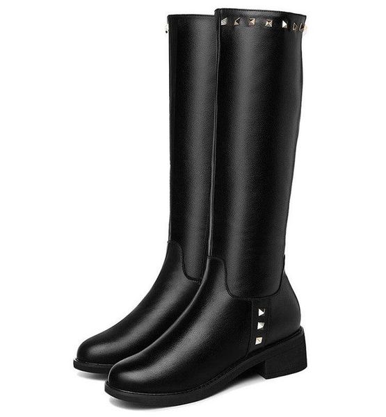 boots genuine leather big size handsome long thick mid heel round toe women zipper knee-high shoes n0056, Black
boots genuine leather big size handsome long thick mid heel round toe women zipper knee-high shoes n0056, Black