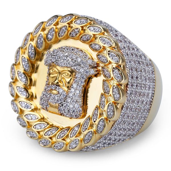 jesus head men's ring high-end micro-inlaid zircon hip hop hiphop ring ornament, Silver
jesus head men's ring high-end micro-inlaid zircon hip hop hiphop ring ornament, Silver
