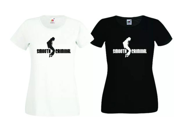 t-shirt michael jackson smooth criminal ladies black white girl music years 80, White;black
t-shirt michael jackson smooth criminal ladies black white girl music years 80, White;black