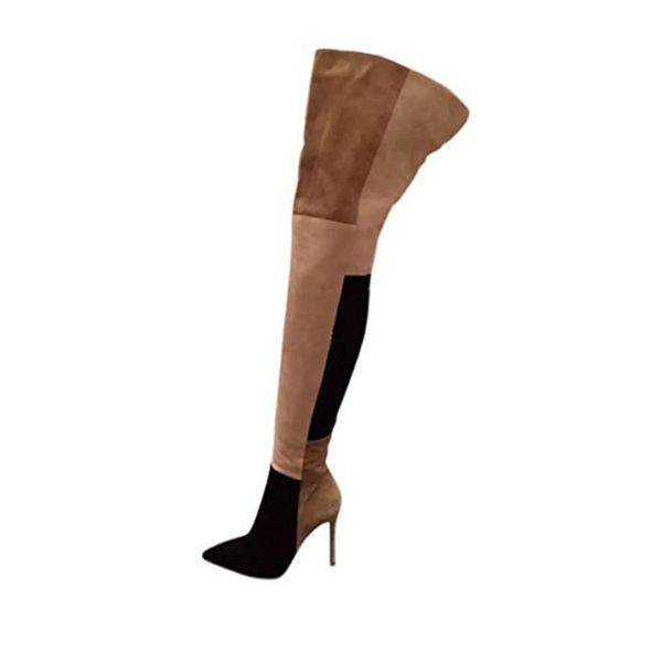 2021 winter new large size stitching pointed toe boots women stiletto high-heeled foreign trade over-the-knee fashion boots, Black
2021 winter new large size stitching pointed toe boots women stiletto high-heeled foreign trade over-the-knee fashion boots, Black