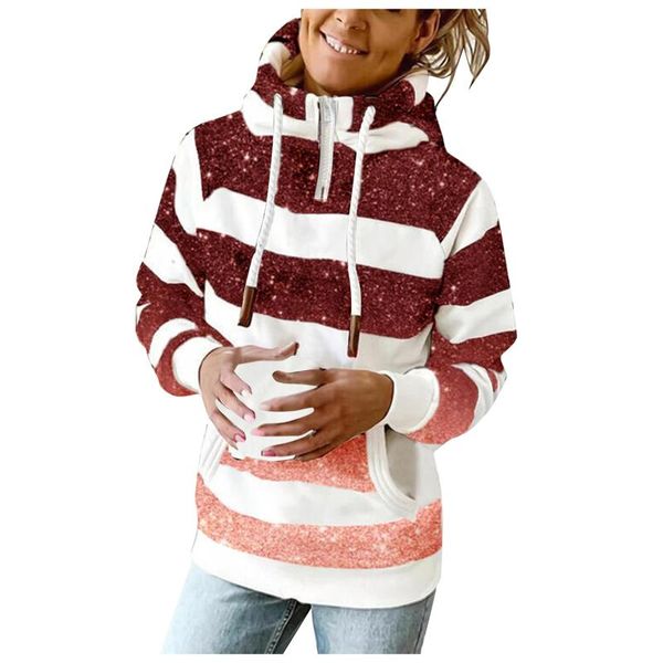 women's hoodies & sweatshirts kancoold winter warm stripe print hoodie fashion long-sleeved plus velvet hooded sweatshirt casual blouse, Black
women's hoodies & sweatshirts kancoold winter warm stripe print hoodie fashion long-sleeved plus velvet hooded sweatshirt casual blouse, Black