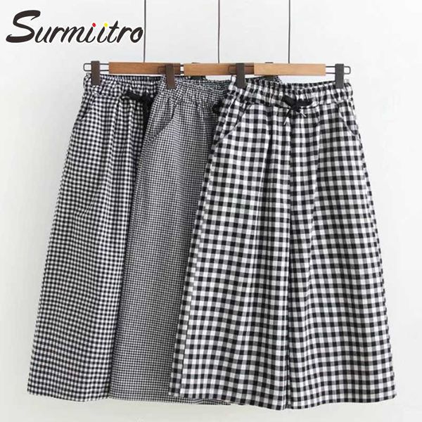 surmiitro wide leg cropped pants women summer korean style black white plaid female high waist trousers 210712
surmiitro wide leg cropped pants women summer korean style black white plaid female high waist trousers 210712