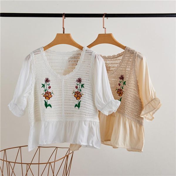 women's blouses & shirts white/apricot 2021 trend lace stitching puff sleeve chiffon shirt short corset blouse
women's blouses & shirts white/apricot 2021 trend lace stitching puff sleeve chiffon shirt short corset blouse