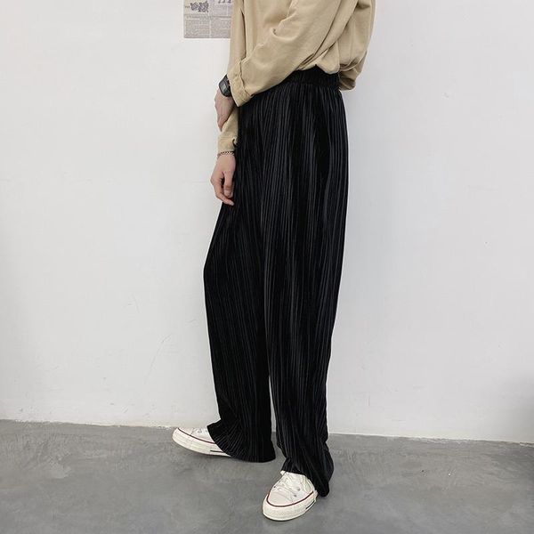 men's pants autumn pleated wide leg loose falling feeling straight tube trend personalized ruffian handsome floor mops college, Black
men's pants autumn pleated wide leg loose falling feeling straight tube trend personalized ruffian handsome floor mops college, Black