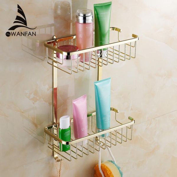 bathroom shelves 2 tier racks gold brass towel hook washing shower basket cosmetic holder accessories wall shelf hj-834
bathroom shelves 2 tier racks gold brass towel hook washing shower basket cosmetic holder accessories wall shelf hj-834