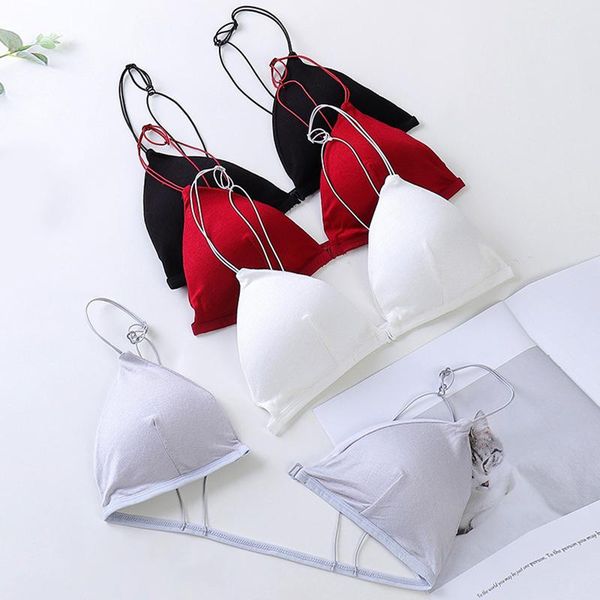 bras women bra front closure underwear comfort bralette triangle cup spaghetti strap french style seamless special, Red;black
bras women bra front closure underwear comfort bralette triangle cup spaghetti strap french style seamless special, Red;black